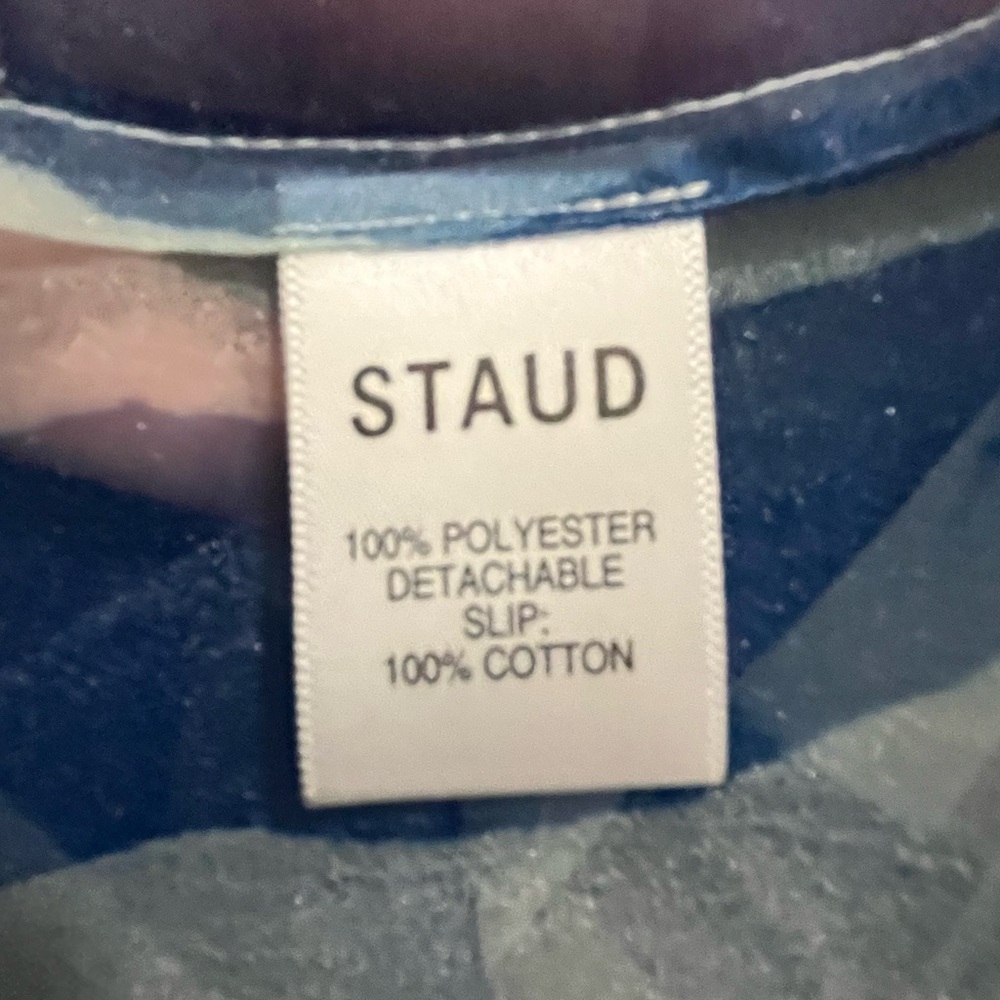 STAUD Blue and White Striped Sheer Midi Dress NWT - Picture 14 of 16